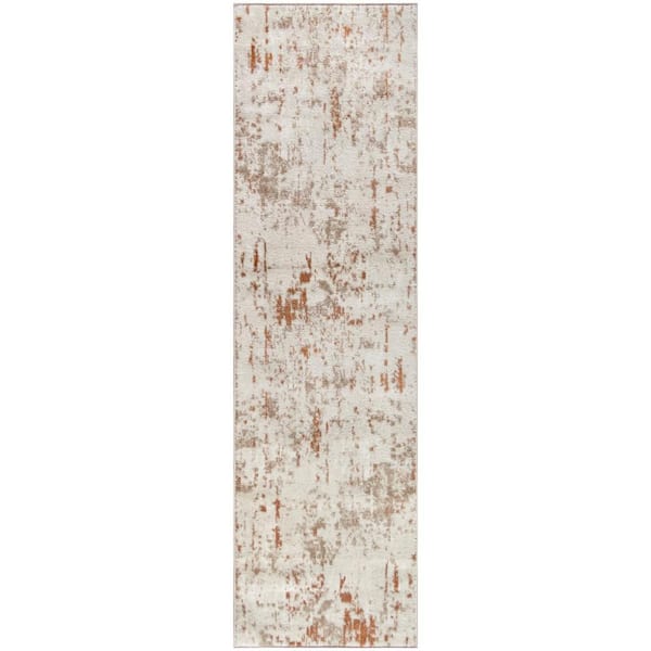 Concerto Ivory Rust 2 ft. x 6 ft. Abstract Contemporary Runner Area Rug