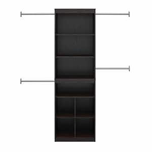 68.69 in.- 95.4 in. Espresso Wall Mount Adjustable Closet System with 4 Clothing Rods