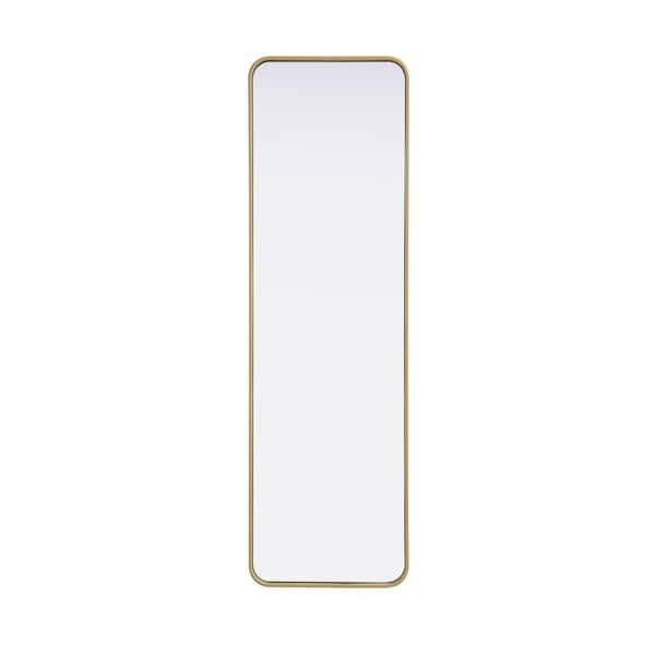 Unbranded Timeless Home Brass 18 in. W x 60 in. H Contour Wall Mirror