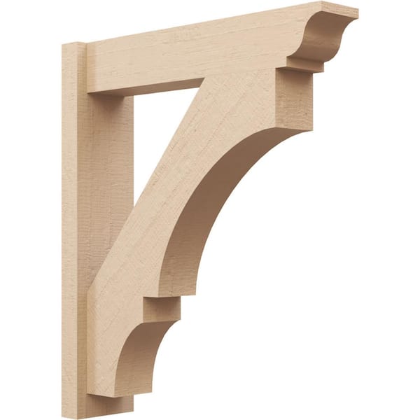 Ekena Millwork 6 in. x 30 in. x 26 in. Balboa Traditional Rough Cedar Woodgrain Timberthane Polyurethane Outlooker, Primed Tan