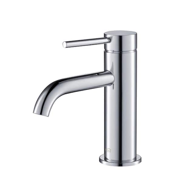 KIBI Circular Single Handle Bathroom Vanity Sink Faucet in Chrome