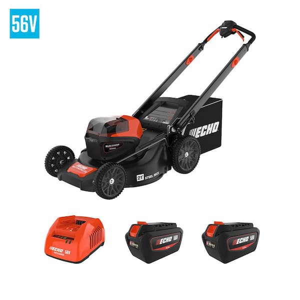 eFORCE 21 in. 56V Cordless Battery Walk Behind Self-Propelled Lawn Mower with Two 5.0 Ah Batteries/Rapid Charger