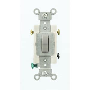 15 Amp Commercial Grade 3-Way Toggle Switch, Gray