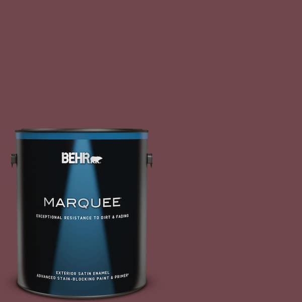 BEHR MARQUEE 1 gal. #PPU1-14 Formal Maroon Satin Enamel Exterior Paint & Primer