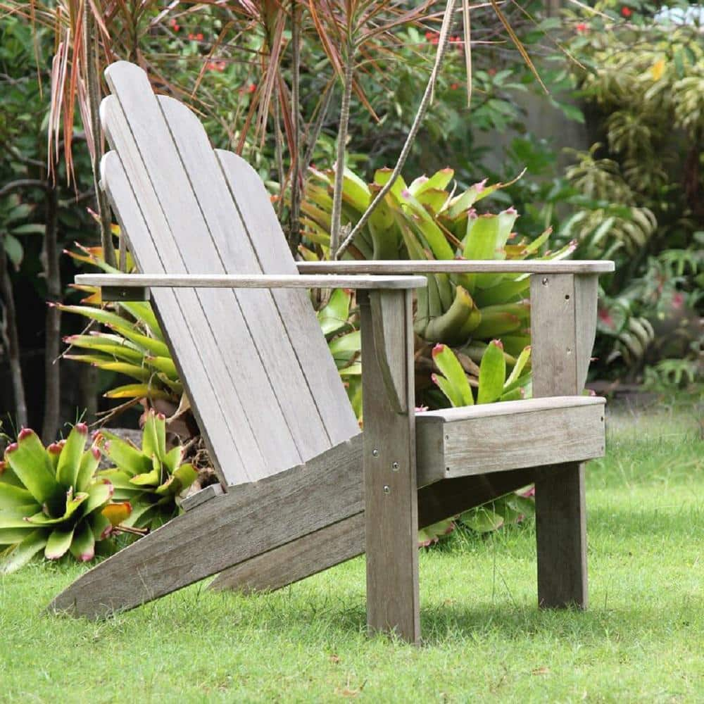 Cambridge Casual Heaton Weathered Gray Teak Wood Adirondack Chair