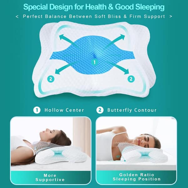 Memory Foam Pillows for Neck and Shoulder Pain Relief, Ergonomic