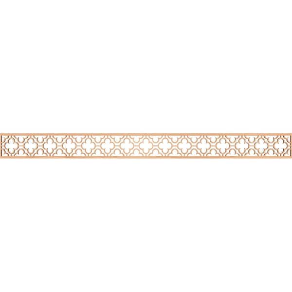 Ekena Millwork Chicago Fretwork 0.25 in. D x 46.375 in. W x 4 in. L Hickory Wood Panel Moulding