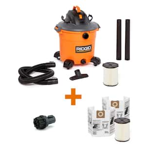 16 Gal. 5.0-Peak HP NXT Wet/Dry Shop Vacuum with 2 Filters, 2-Pack Dust Bags, Hose, Diffuser and 3 Accessories