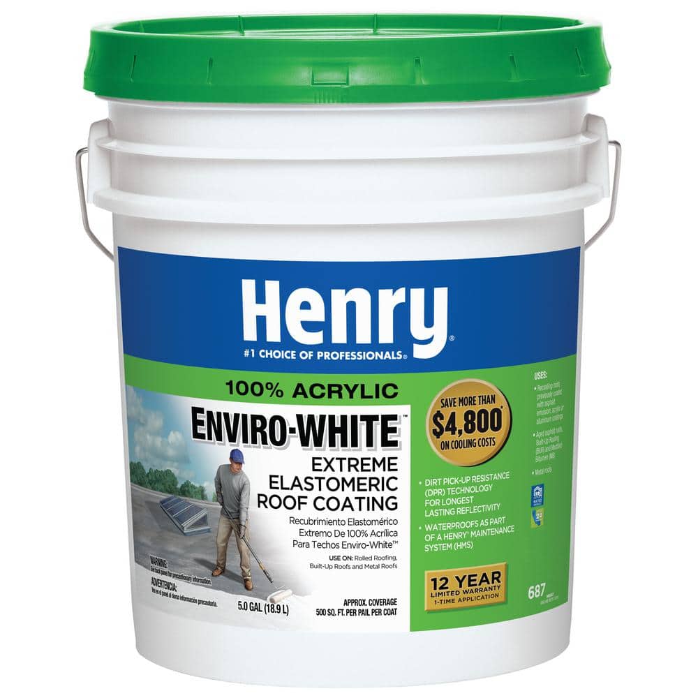 Heng s Industries RV Roof Coating White Fibered 5 Gallon
