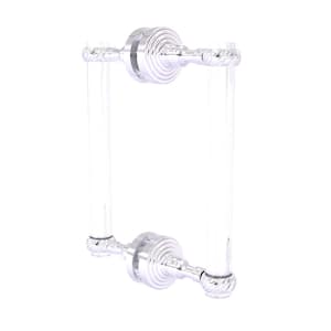 Pacific Grove 8 in. Back to Back Shower Door Pull with Twisted Accents in Satin Chrome