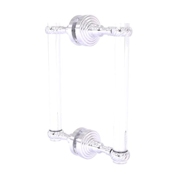 Allied Brass Pacific Grove 8 in. Back to Back Shower Door Pull with Twisted Accents in Satin Chrome