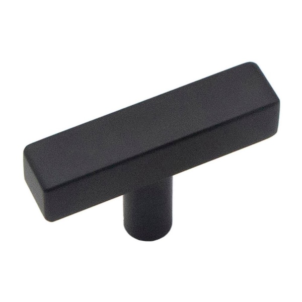 Quad Collection T-Knob 1-3/8 in. Matte Black T-Knob Bar Cabinet Knob (Set of 10)