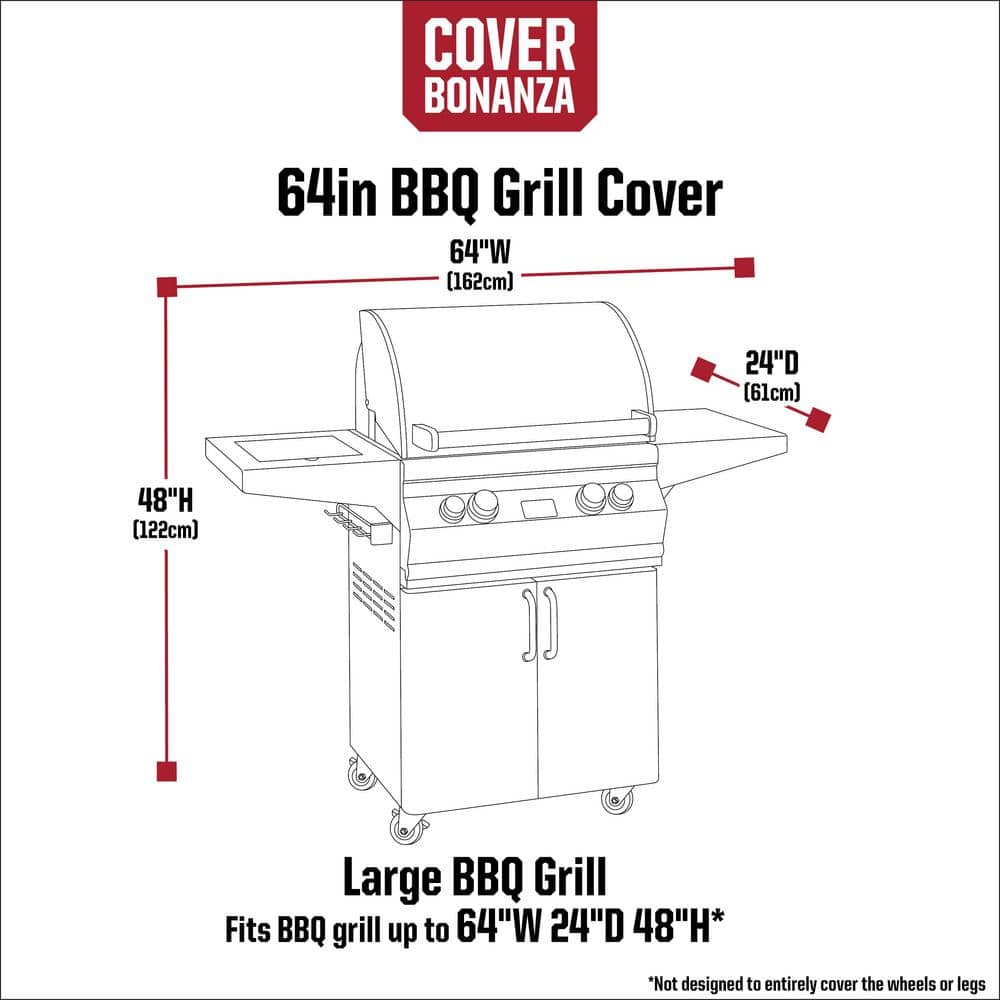 Cover Bonanza 64 Inch Black Polyester Grill Cover