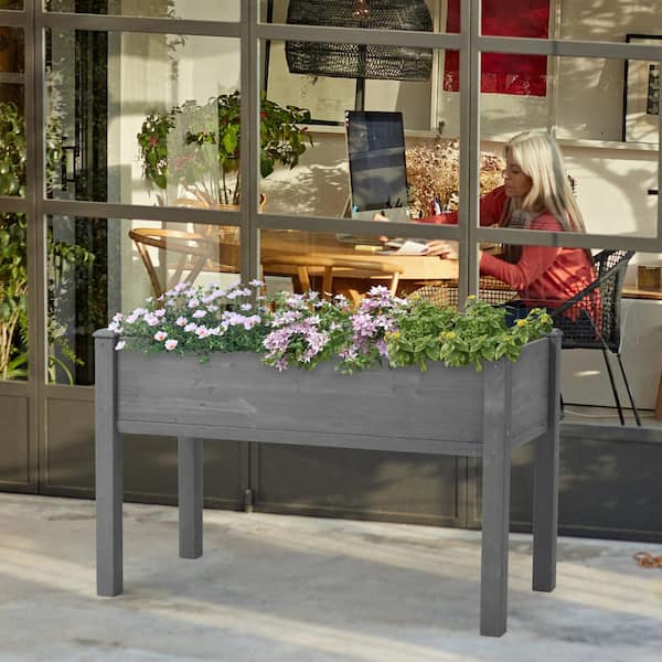 GOGEXX 48 in. L x 24 in. W x 30 in. H Raised Garden Bed with Legs Elevated Wooden Planter Box For Outdoor Plants