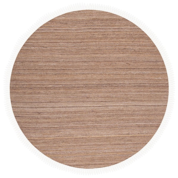 SAFAVIEH Kilim Beige/Yellow 7 ft. x 7 ft. Solid Color Gradient Round Area Rug