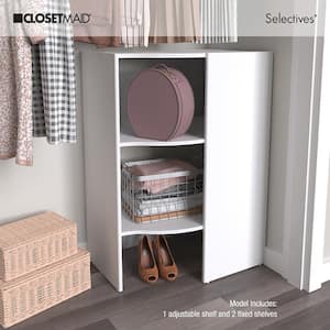 Selectives 29 in. W White Corner Base Organizer for Wood Closet System