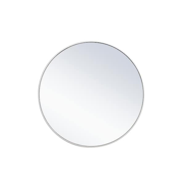 Unbranded Medium Round White Modern Mirror (32 in. H x 32 in. W)