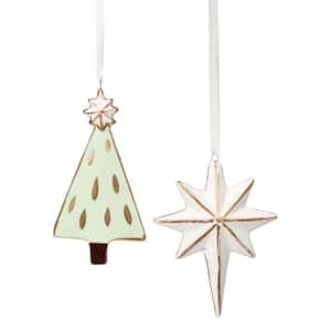 4.25 in. White and Gold Star Hanging Christmas Ornament