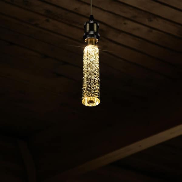 5-Watt Equivalent Icicle Cylinder Shaped E26/27 Crystal LED Light Bulb in Warm White (1-Pack)