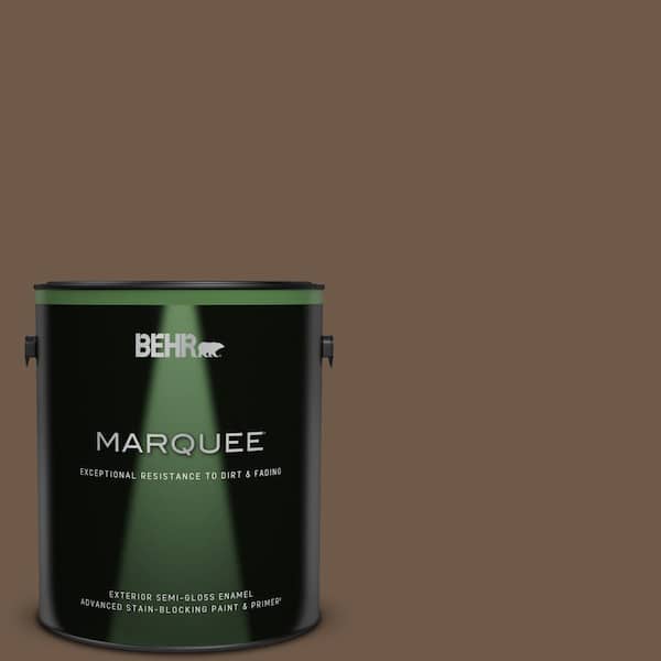 BEHR MARQUEE 1 gal. #N230-7 Rustic Tobacco Semi-Gloss Enamel Exterior Paint & Primer