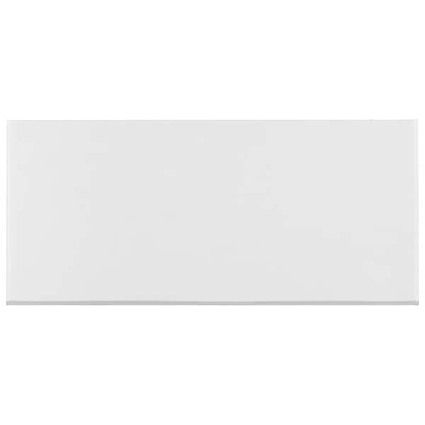 Merola Tile Revival Bullnose White 3-1/2 in. x 7-3/4 in. Matte Ceramic Floor and Wall Tile Trim