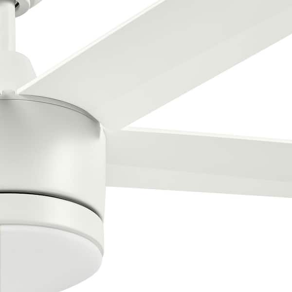 Home Decorators Collection - Merwry 52 in. Intergrated LED Matte White Ceiling Fan With Light And Remote Control