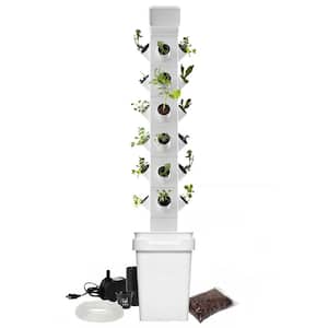 28-Plant Vertical Hydroponic Garden Tower System Indoor Outdoor Home Grow Kit