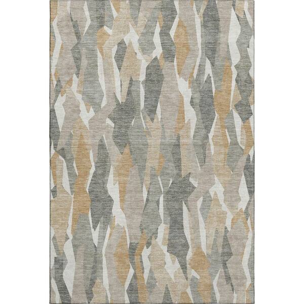 Mayfield Premium Machine Washable Abstract AMF2329 Pewter 10 ft. x 14 ft. Area Rug