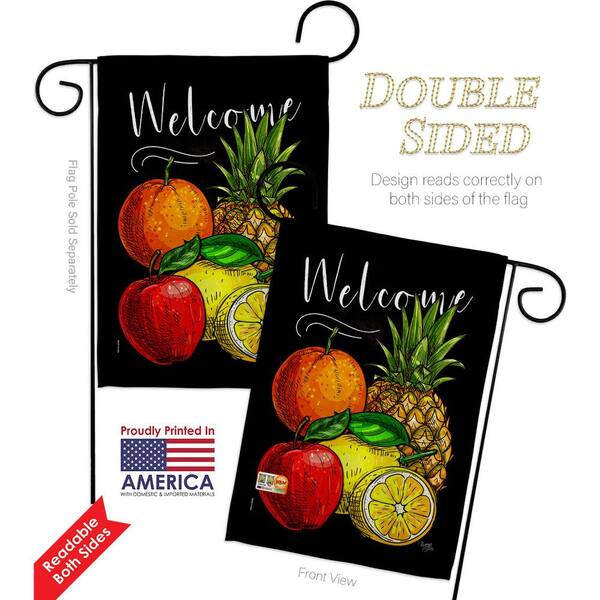 Pineapple Welcome Garden Flag 12" x 18" Double Sided Lantern Hill 