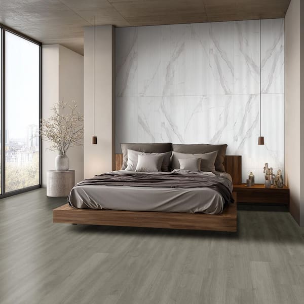 TrafficMaster Marsh Hen 6 MIL x 6 in. W x 36 in. Light Gray Wood