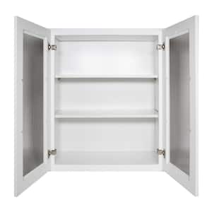 Newport Shaker White Ready to Assemble Wall Cabinet with 2-Doors 3-Shelves (30 in. W x 36 in. H x 12 in. D)
