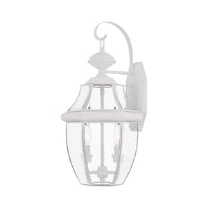 Monterey 2 Light White Outdoor Wall Sconce