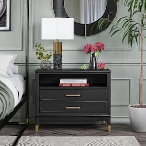 Westerleigh Wide Nightstand, Black