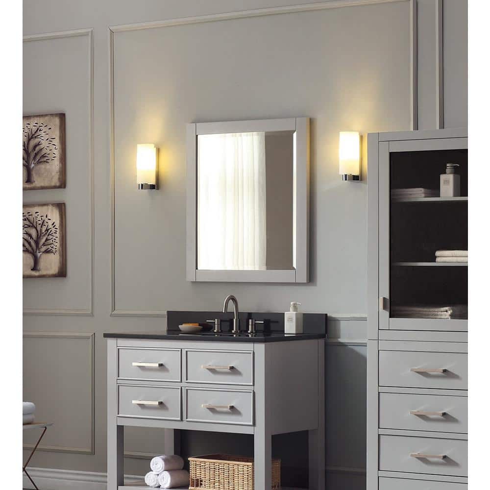 Gray Rectangular Wood Framed Mirror 24" x 30"