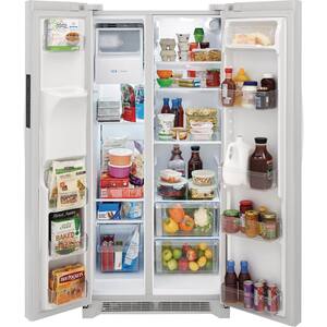 22.3 cu. ft. 33 in. Side by Side Refrigerator in White, Standard Depth