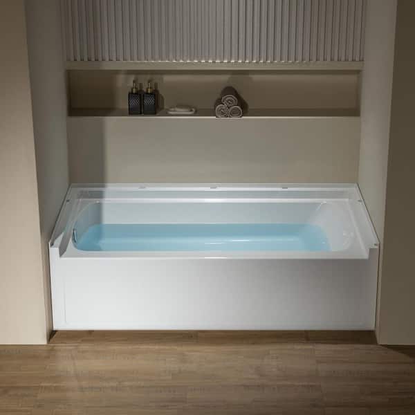 WOODBRIDGE 60 in. x 32 in. Soaking Alcove Rectangular Bathtub with