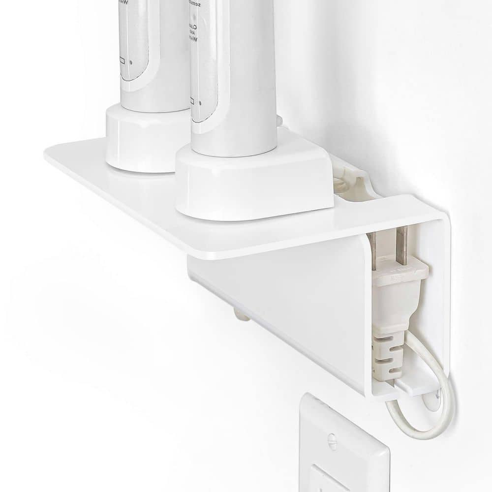 6.3 in. L x 4.3 in. W x 2.8 in. H Acrylic Electric Toothbrush Holder with Cable Organizer for Bathroom, White price history on PriceWatchPro