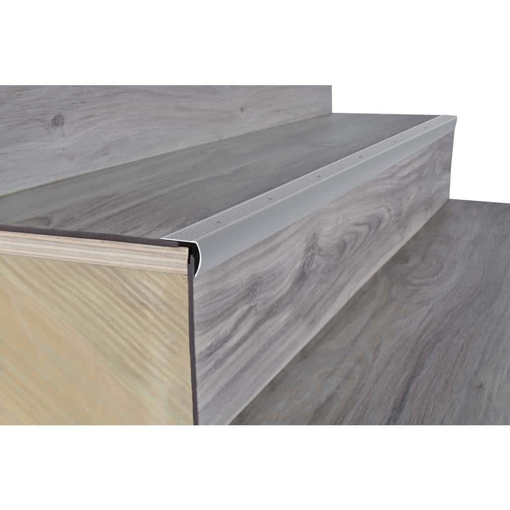 1-1/8 in. x 1-1/8 in. x 36 in. Brushed Silver Aluminum Stair Nosing w/ Screw Nails price history on PriceWatchPro
