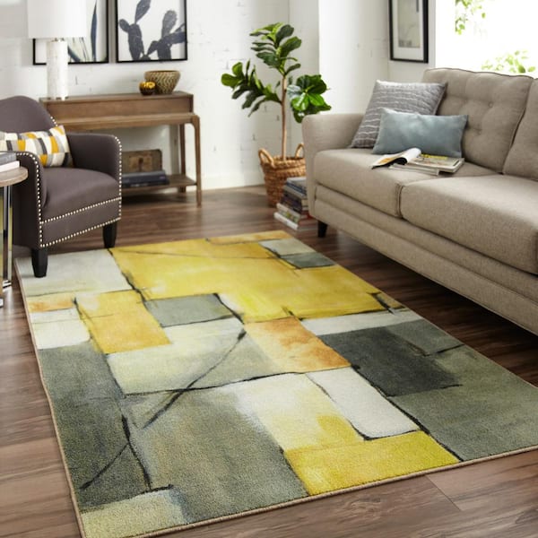 Mohawk Home Painted Geo Yellow 8 Ft X, Painted Area Rug