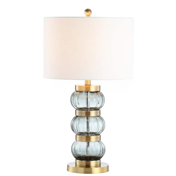 stacked smoked glass table lamp