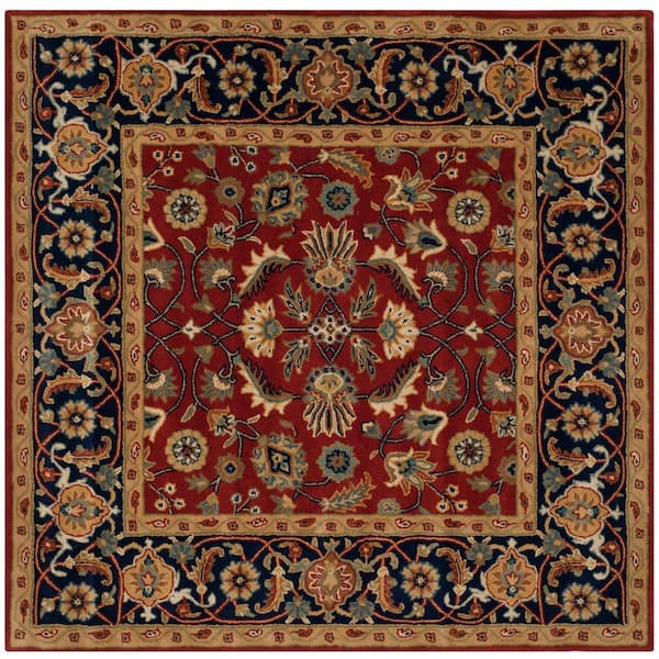 SAFAVIEH Royalty Rust/Navy 7 ft. x 7 ft. Square Border Area Rug