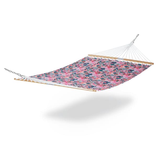 Classic Accessories Vera Bradley 78 in. L x 51 in. W Quilted Hammock in Rain Forest Canopy Coral