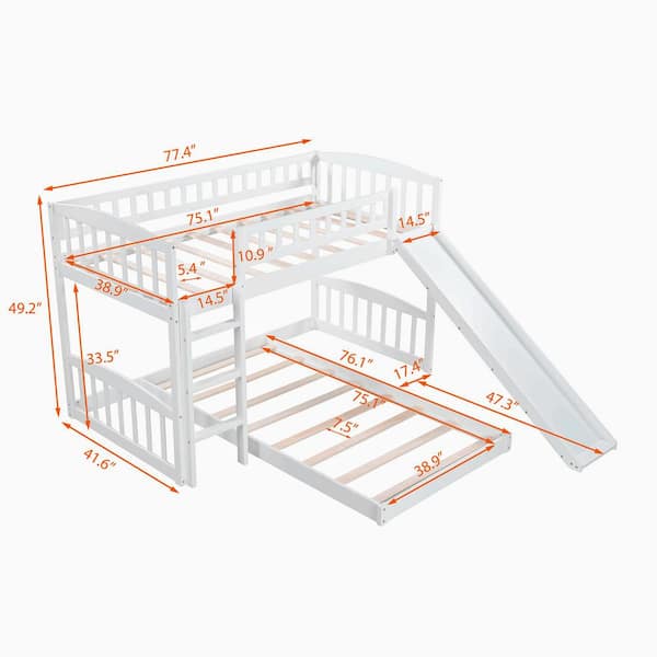 Polibi Modern Exquisite White Twin Over, Maxtrix Bunk Bed Assembly Instructions