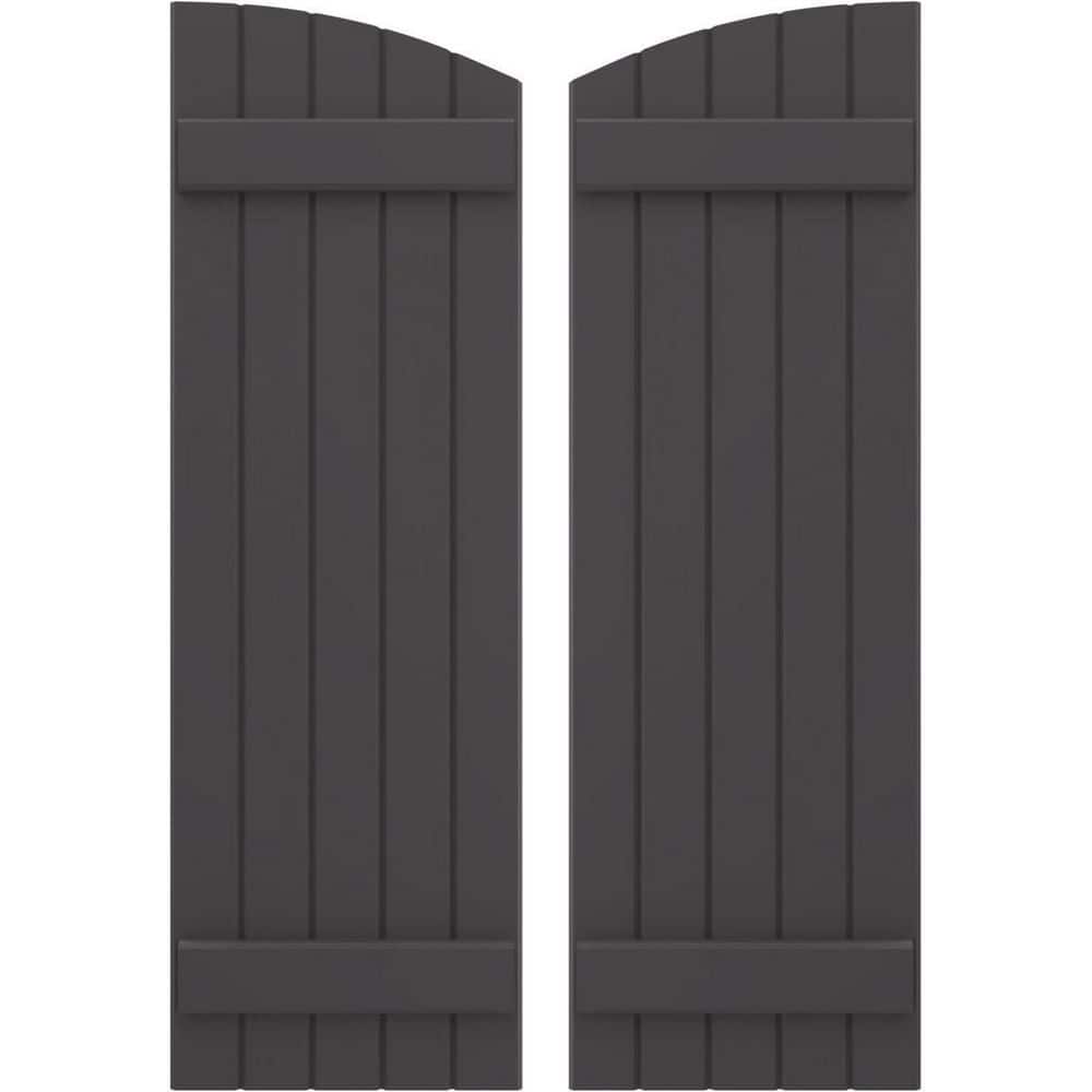 17-1/2 in. W x 62 in. H Americraft Exterior Real Wood Joined Board and Batten Shutters Elliptical Top Shadow Mountain price history on PriceWatchPro