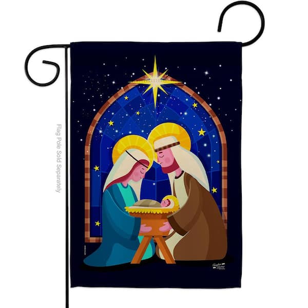 Angeleno Heritage MADE AND DESIGNED LOS ANGELES CALIFORNIA 13 in. x 18.5 in. Birth of Jesus Winter Double-Sided Garden Flag Winter Decorative Vertical Flags