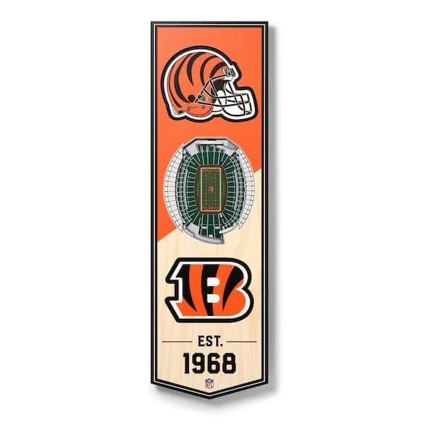 NFL Cincinnati Bengals 6 in. x 19 in. 3D Stadium Banner-Paul Brown Stadium