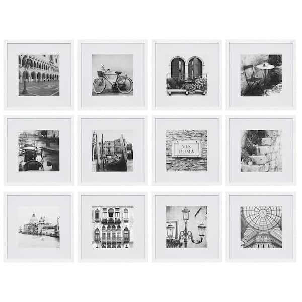 Cubilan 8 in. x 8 in. White Gallery Picture Frame Wall Frame 12-Count