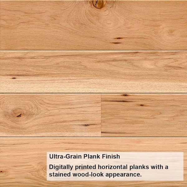 Modern Steel 16 ft x 7 ft 18.4 R-Value Insulated Wood Look Plank Natural Garage Door without Windows