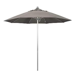 9 ft. Fiberglass Market Pulley Open S Anodized Patio Umbrella in Taupe Pacifica