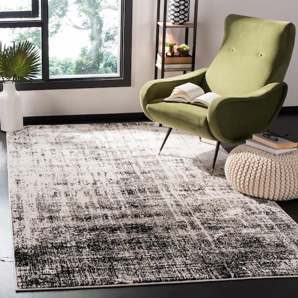 Adirondack Silver/Black 3 ft. x 5 ft. Abstract Area Rug
